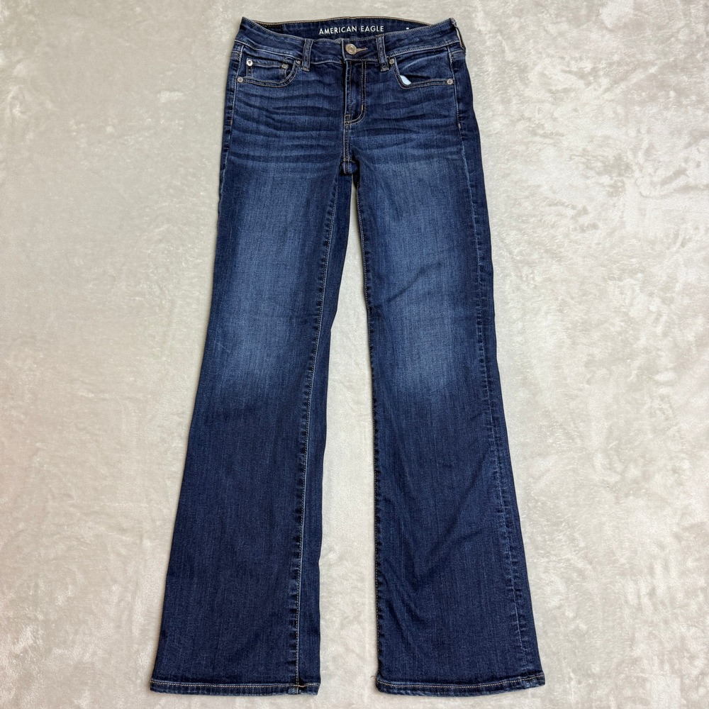 American Eagle Favorite Boyfriend Jeans Womens 4 Regular Blue Bootcut Stretch